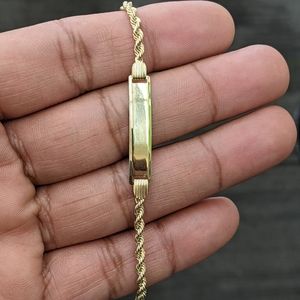 10kt Real Gold Rope ID Bracelet for Baby